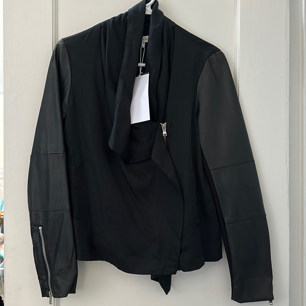 Zara mixed material with faux leather sleeves